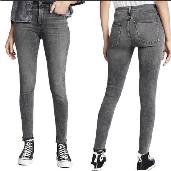 AGOLDE Sophie Hi Rise Skinny Amplify Gray Black Distressed Jeans Size 26 - Picture 1 of 14